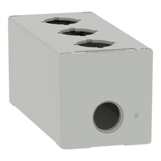 Picture of Empty control station, Harmony XAP, XB2 SL, zinc alloy, grey, M25, 3 cut outs 30mm with notches, 80x175x77mm