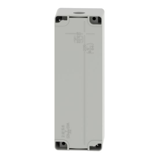 Picture of Die cast empty control station, Harmony XAP, XB2 SL, zinc alloy, grey, M25, undrilled, 80x220x77mm