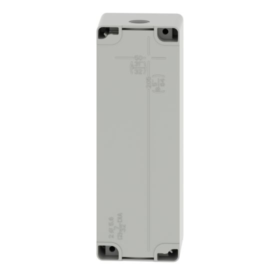 Picture of Die cast empty control station, Harmony XAP, XB2 SL, zinc alloy, grey, M25, 4 cut outs 22mm, 80x220x77mm