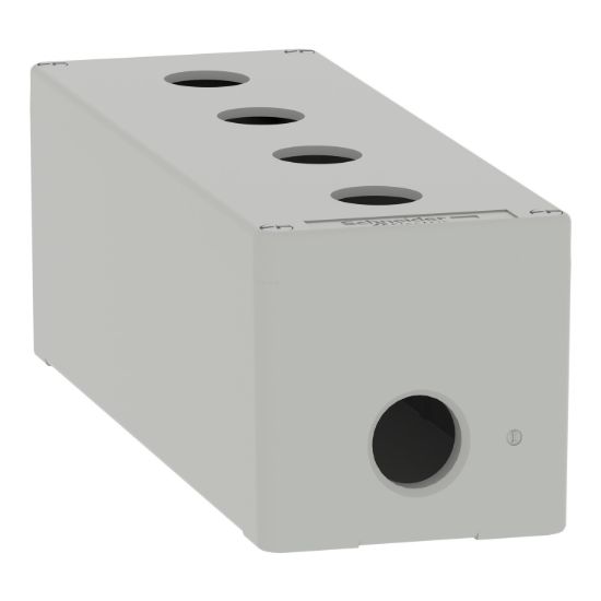 Picture of Die cast empty control station, Harmony XAP, XB2 SL, zinc alloy, grey, M25, 4 cut outs 22mm, 80x220x77mm