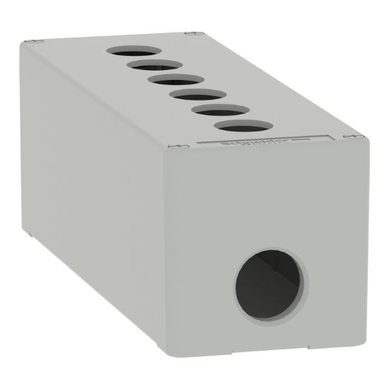 Picture of Die cast empty control station, Harmony XAP, XB2 SL, zinc alloy, grey, M25, 6 cut outs 22mm, 80x220x77mm