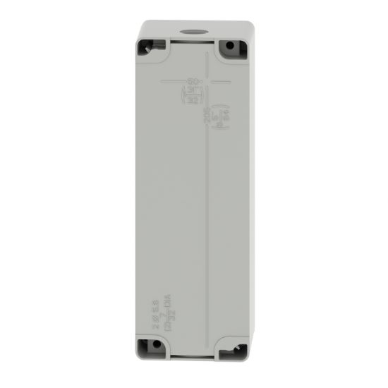 Picture of Empty control station, Harmony XAP, XB2 SL, zinc alloy, grey, M25, 4 cut outs 30mm with notches, 80x220x77mm