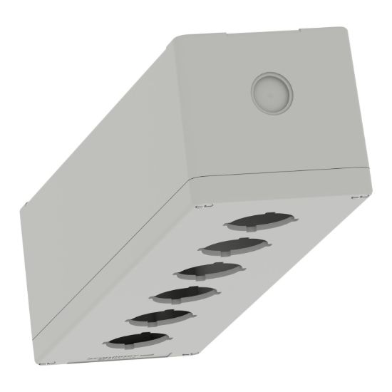 Picture of Empty control station, Harmony XAP, XB2 SL, aluminium, grey, M32, 6 cut outs 30mm with notches, 80x310x77mm