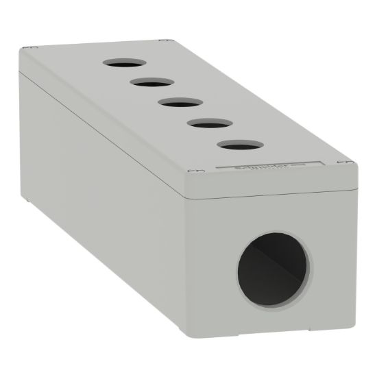 Picture of Die cast empty control station, Harmony XAP, XB2 SL, aluminium, grey, M32, 5 cut outs 22mm, 85x310x77mm