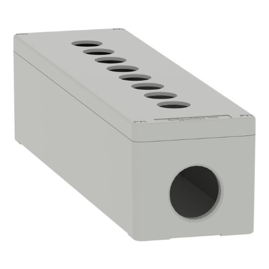 Picture of Die cast empty control station, Harmony XAP, XB2 SL, aluminium, grey, M32, 8 cut outs 22mm, 85x310x77mm