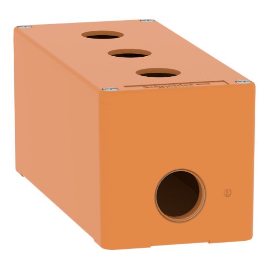 Picture of Empty control station, Harmony XAP, XB2 SL, zinc alloy, orange, M25, 3 cut outs 22mm, 80x175x77mm