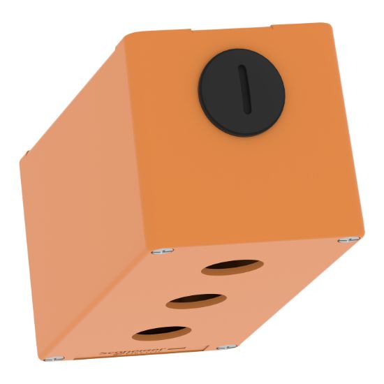 Picture of Empty control station, Harmony XAP, XB2 SL, zinc alloy, orange, M25, 3 cut outs 22mm, 80x175x77mm