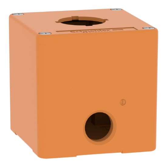 Picture of Empty control station, Harmony XAP, XB2 SL, zinc alloy, orange, M20, 1 cut out 30mm with notches, 80x80 x77mm, UL cULus