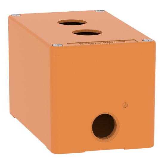 Picture of Empty control station, Harmony XAP, XB2 SL, zinc alloy, orange, M20, 2 cut outs 22mm, 80x130x77mm, UL cULus