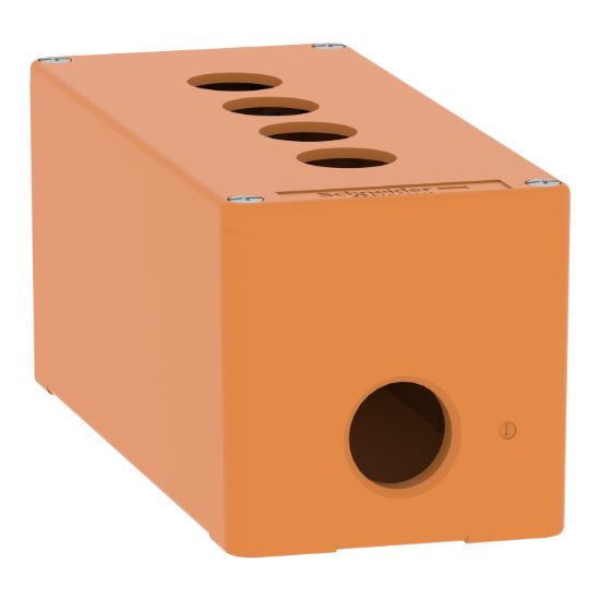 Picture of Empty control station, Harmony XAP, XB2 SL, zinc alloy, orange, M25, 4 cut outs 22mm, 80x175x77mm