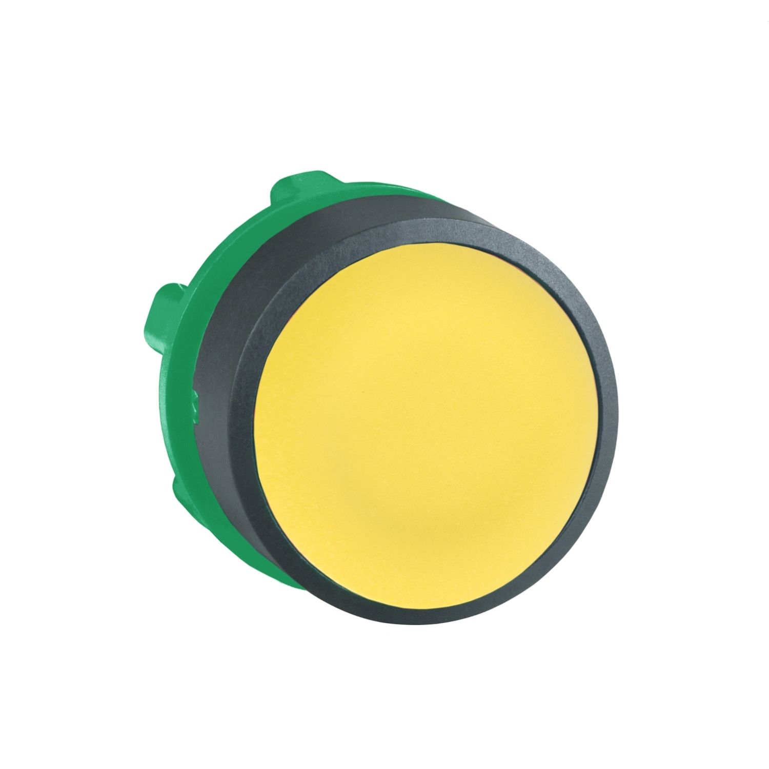 Picture of Head for non illuminated push button, Harmony XB5, yellow flush, 22mm, push push, unmarked