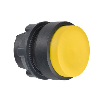 Picture of Head for non illuminated push button, Harmony XB5, yellow projecting, 22mm, spring return, unmarked