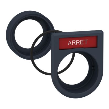 Picture of Flush mounting kit, Harmony XB5, Ø30 for push buttons and pilot lights Ø22, plastic, 1-line legend