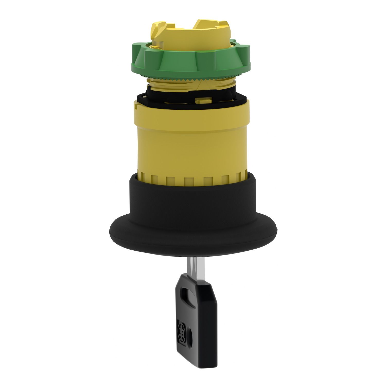 Picture of head for non illuminated push button, Harmony XB5, black, 40mm mushroom pushbutton, 22mm latching key release