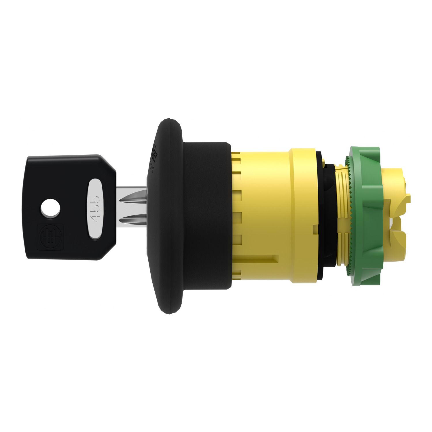 Picture of head for non illuminated push button, Harmony XB5, black, 40mm mushroom pushbutton, 22mm latching key release