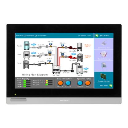 Picture of 19W touch panel display, FWXGA, PCAP, Modular, Front USB, 12-24VDC