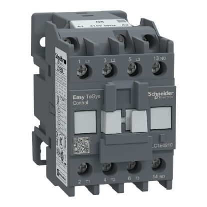 Picture of Contactor,Easy TeSys Control,LC1E,3P(3NO),AC-3,<=440V,9A,415V AC coil,50Hz,1NO auxiliary contact