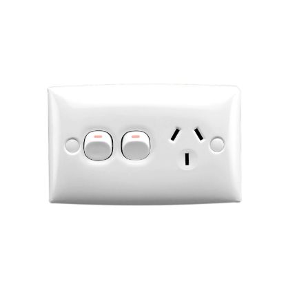 Picture of Single Switch Socket Outlet, Standard Series, 250V, 10A, Standard Size, Removable Extra Switch