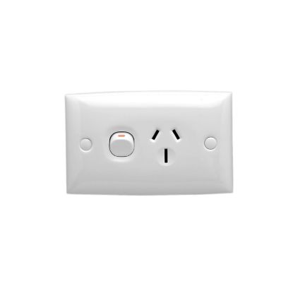 Picture of Single Switch Socket Outlet, Standard Series, 250V, 15A, Standard Size, 2 Pole