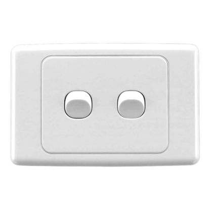 Picture of Flush Switch, 2000 Series, 2 Gang, 250VAC, 10A, Weatherproof, Horizontal