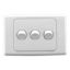 Picture of Flush Switch, 2000 Series, 3 Gang, 250VAC, 10A, Standard, Horizontal
