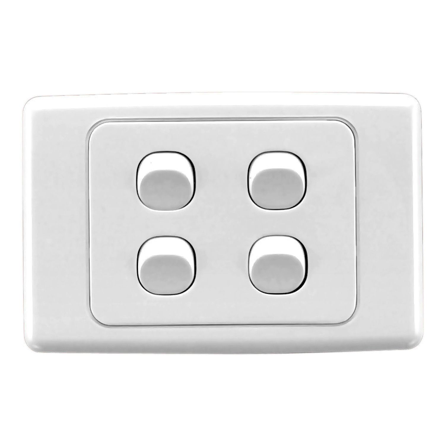 Picture of Flush Switch, 2000 Series, 4 Gang, 250VAC, 10A, Standard, Horizontal
