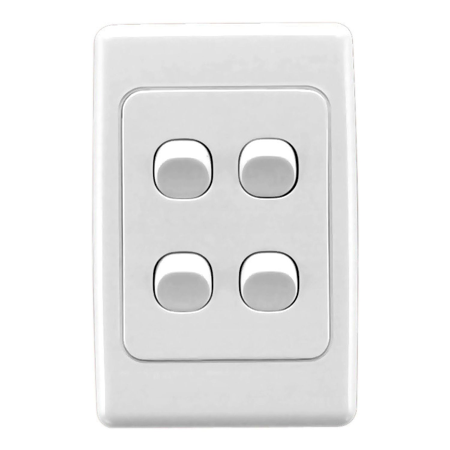 Picture of Flush Switch, 2000 Series, 4 Gang, 250VAC, 10A, Standard, Vertical