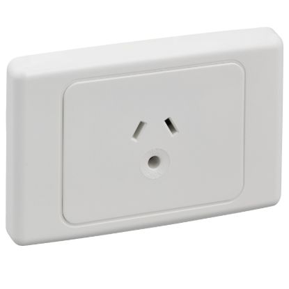 Picture of Socket Outlet, 2000 Series, Automatic, Single, 250VAC, 10A, Round Earth Pin