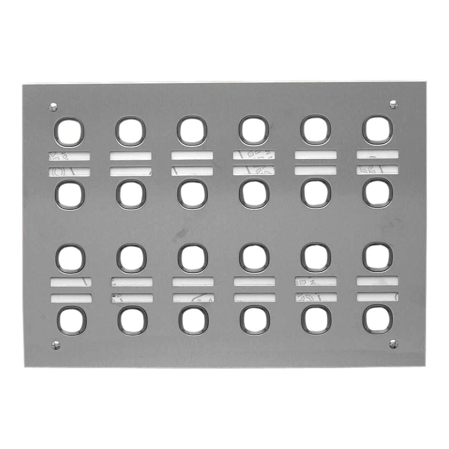Picture of Switch Plate, Metal Plate Series, 24 Gang, 4 Rows of 6, Less Mechanism, Labelled Version