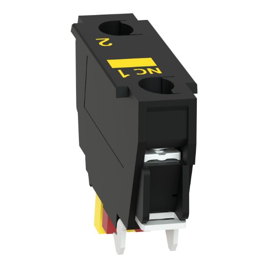 Picture of Contact block, Harmony XB4, Harmony XB5, single contact, silver alloy, screw clamp terminal, 1NC with monitoring