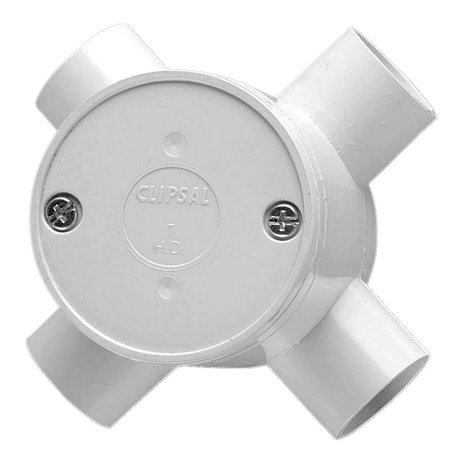 Picture of Round Junction Box, Clipsal - Cable Management, PVC, 25mm Entries, 4 Way