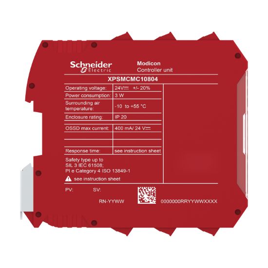 Picture of Safety controller, Modicon MCM, 8 inputs 4 outputs, monitors expansion modules, screw