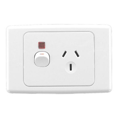 Picture of Single Switch Socket Outlet, 2000 Series, 250V, 10A, Indicator