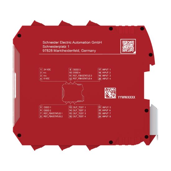 Picture of Safety controller, Modicon MCM, 8 inputs 4 outputs, monitors expansion modules, screw