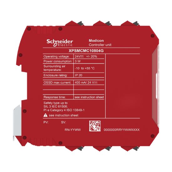 Picture of Safety controller, Modicon MCM, 8 inputs 4 outputs, monitors expansion modules, spring