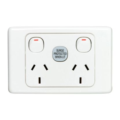 Picture of Surge Protected Socket Outlet, 2000 Series, 1 Pole, 250V, 10A