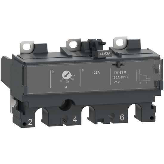 Picture of Trip unit TM160G DC, ComPacT NSX160 DC, 3 poles, thermal magnetic protections, generator protection, 160A rating