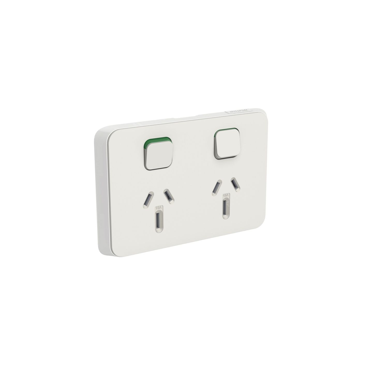 Picture of Socket Switch, Clipsal Iconic, Horizontal Twin, 15A, 250V