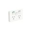 Picture of Double Power Point Skin with 1 extra switch, Clipsal Iconic, Horizontal Mount, 250V, 10A, Clip-On