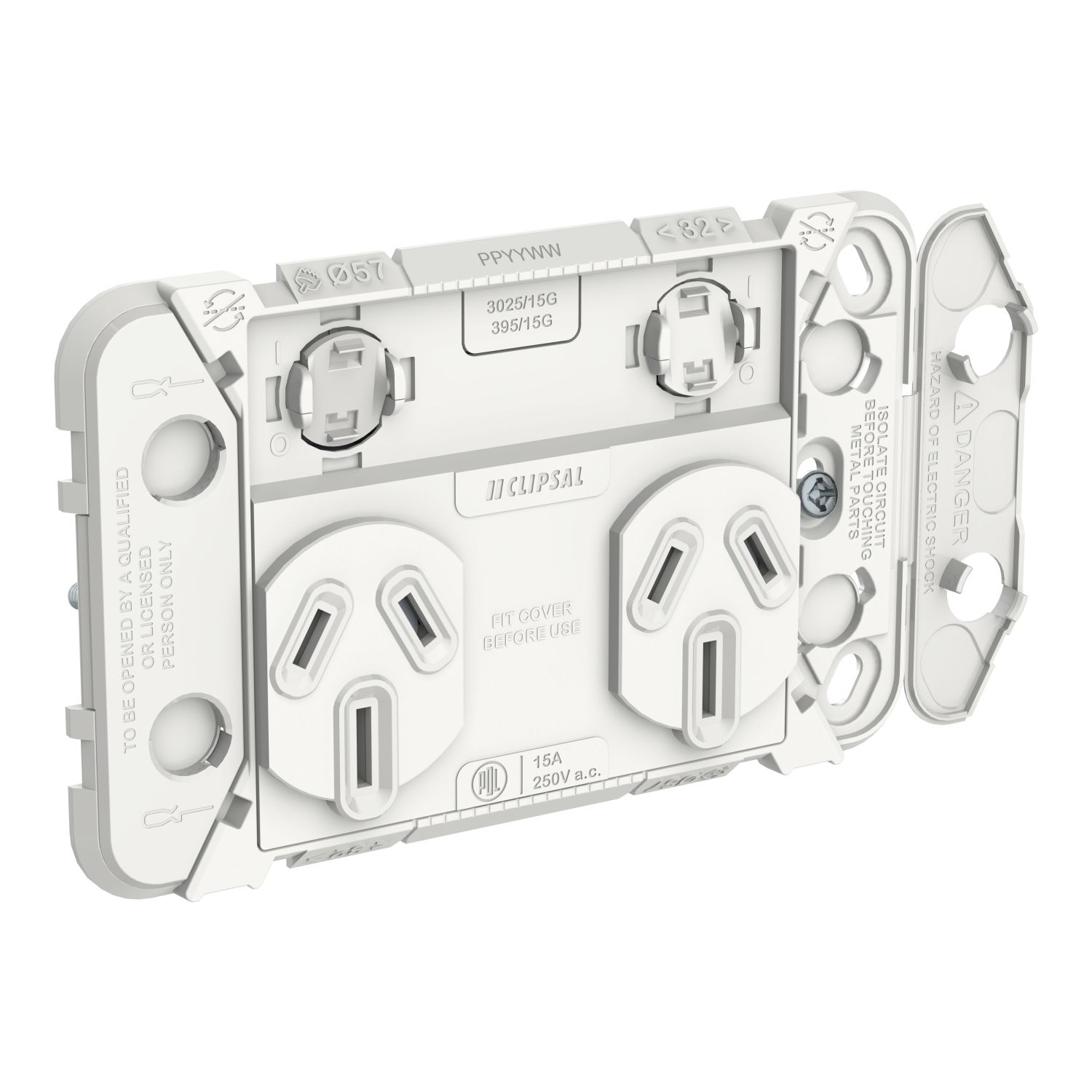 Picture of Grid Switch, Clipsal Iconic, Horizontal Twin, 15A, 250V