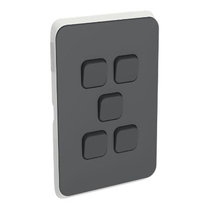 Picture of Switch Plate Skin, Clipsal Iconic, 5 Gang, Horizontal/Vertical Mount