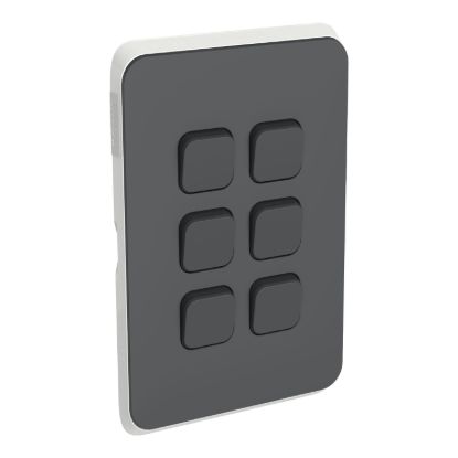 Picture of Switch Plate Skin, Clipsal Iconic, 6 Gang, Horizontal/Vertical Mount