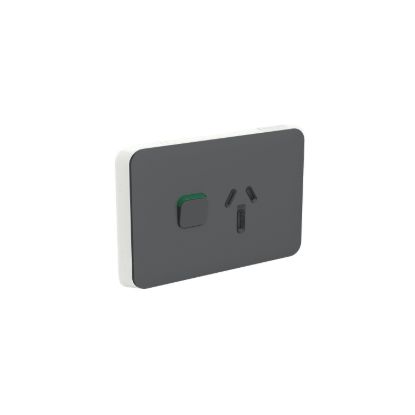 Picture of Single Power Point Skin, Clipsal Iconic, Horizontal Mount, 250V, 15A, Clip-On