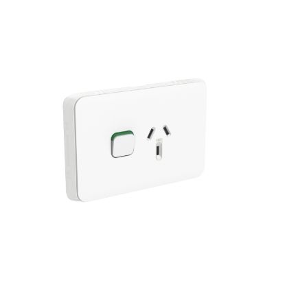Picture of Single Switch Socket Outlet, Clipsal Iconic, Horizontal Mount, 250V, 10A