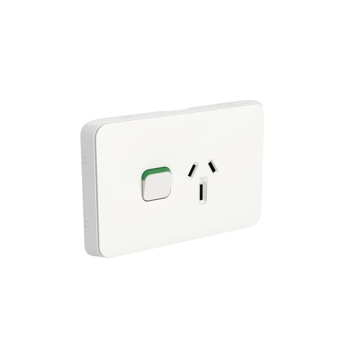 Picture of Single Switch Power Point, Clipsal Iconic, Horizontal Mount, 250 V 15 A