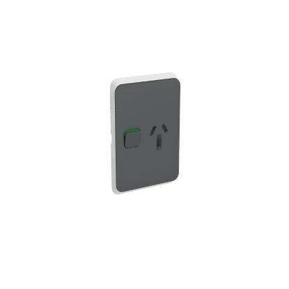 Picture of Single Power Point Skin, Clipsal Iconic, Vertical Mount, 250V, 10A, Clip-On