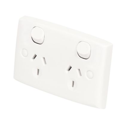 Picture of Twin Switch Socket Outlet, Standard Series, 250V, 10A, Standard Size