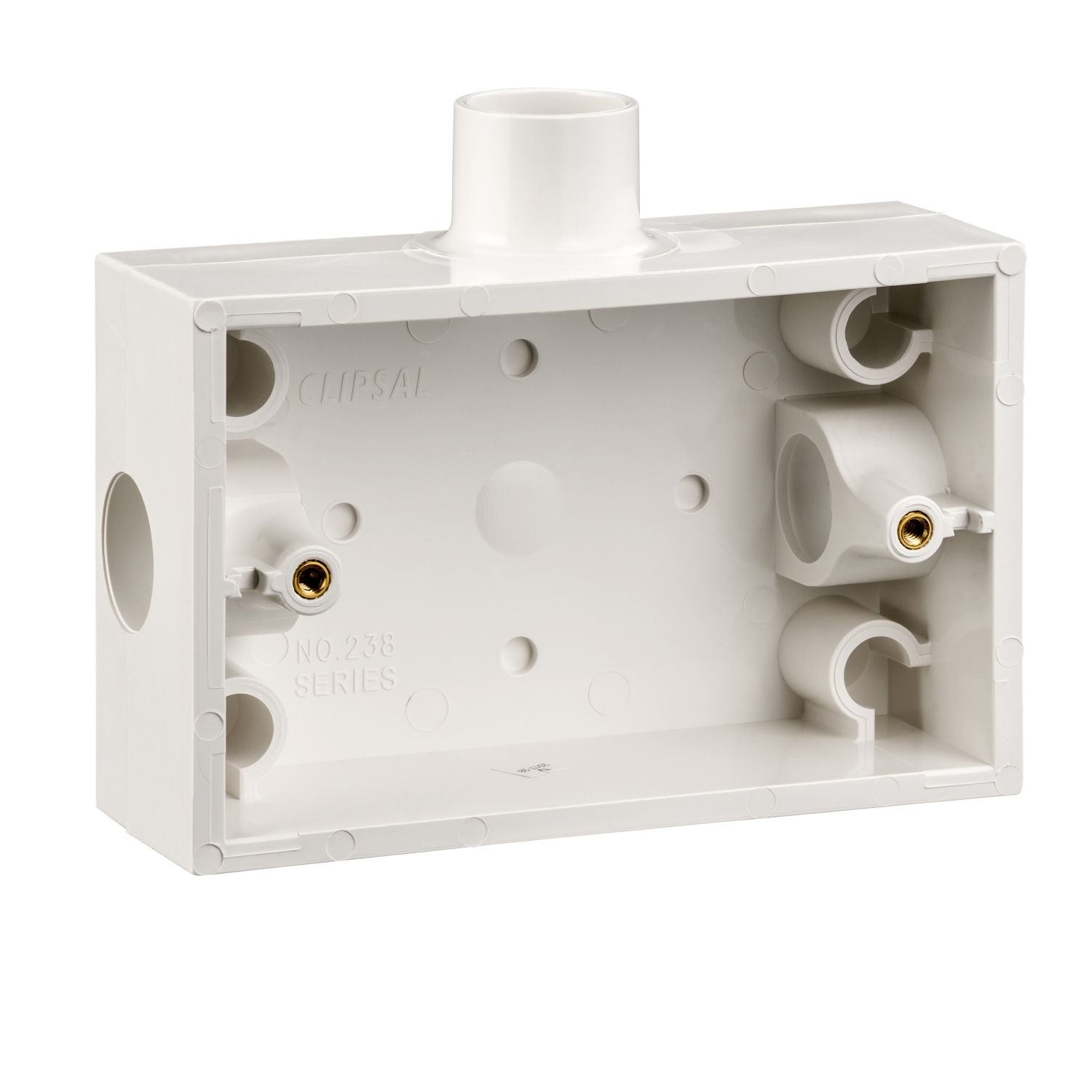 Picture of Mounting Box, Clipsal - Mounting Accessories, with 20 mm End Entries - 20 mm Spout One Side