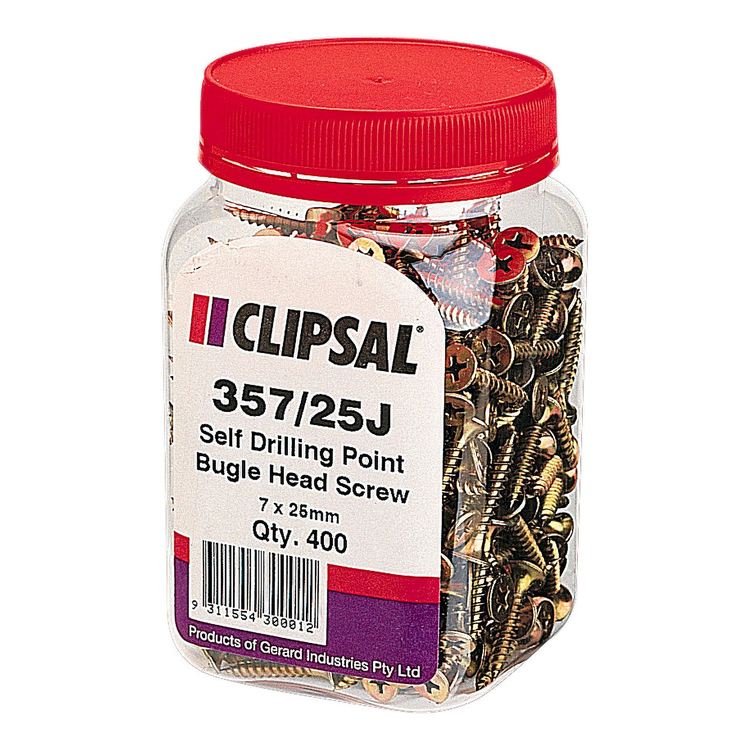 Picture of Bugle Head, Clipsal - General Accessories, Self Drilling Point, 7 X 25mm, Jar 400