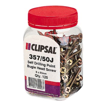 Picture of Bugle Head, Clipsal - General Accessories, Self Drilling Point, 8 X 50mm, Jar 125
